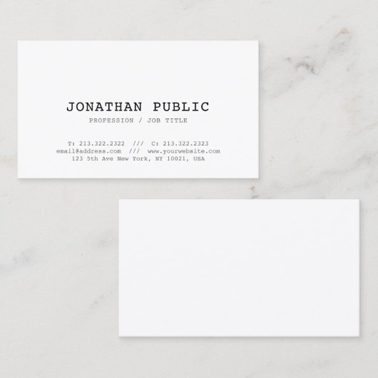  klassiek ontwerp stijlvol in tapendriek visitekaartje (Voorkant / Achterkant)