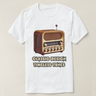 Klassiek ontwerp, tijdloze tunes. retro-radio t-shirt