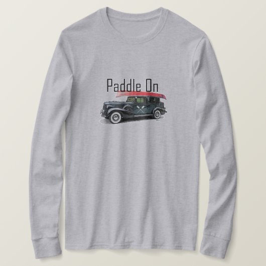 Klassiek ontwerp van de auto met peddel - Lange ba T-shirt (Design voorkant)
