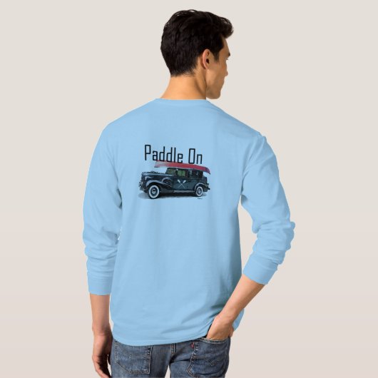 Klassiek ontwerp van de auto met peddel - Lange ba T-shirt (Achterkant volledig)