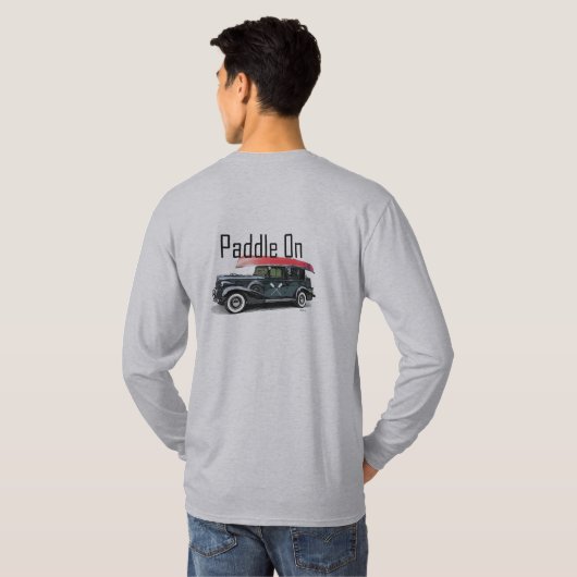 Klassiek ontwerp van de auto met peddel - Lange ba T-shirt (Achterkant volledig)