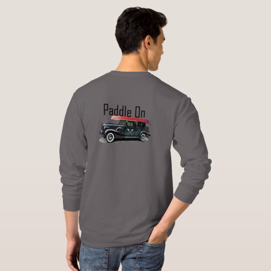 Klassiek ontwerp van de auto met peddel - Lange ba T-shirt (Achterkant volledig)