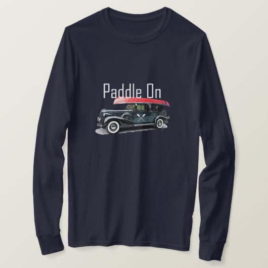 Klassiek ontwerp van de auto met peddel - Lange ba T-shirt (Design voorkant)