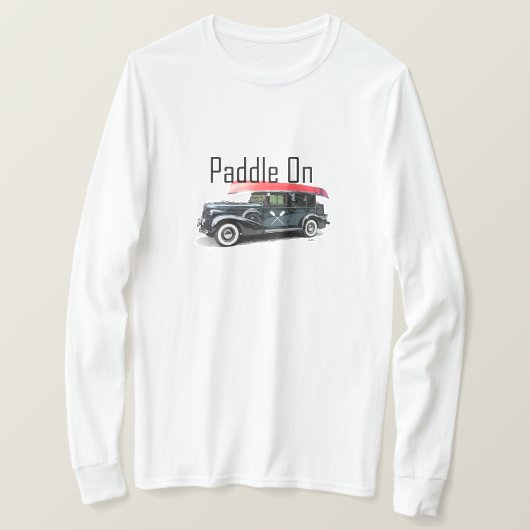 Klassiek ontwerp van de auto met peddel - Lange ba T-shirt (Design voorkant)