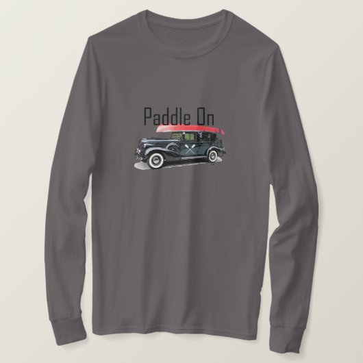 Klassiek ontwerp van de auto met peddel - Lange ba T-shirt (Design voorkant)