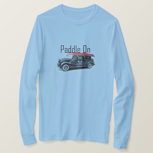 Klassiek ontwerp van de auto met peddel - Lange ba T-shirt (Design voorkant)