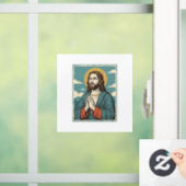 Klassiek ontwerp van een overhemd met biddende ver raamsticker (Huis)