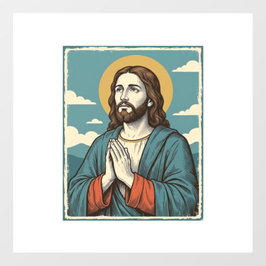 Klassiek ontwerp van een overhemd met biddende ver raamsticker (Vel)