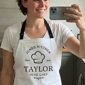 Klassiek ontwerp van typografie voor chefskookmuts schort