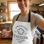 Klassiek ontwerp van typografie voor chefskookmuts schort