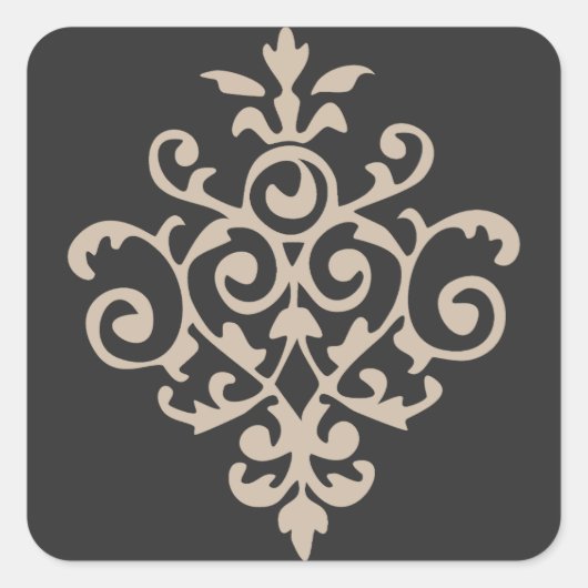 klassiek ontwerp vierkante sticker (Voorkant)