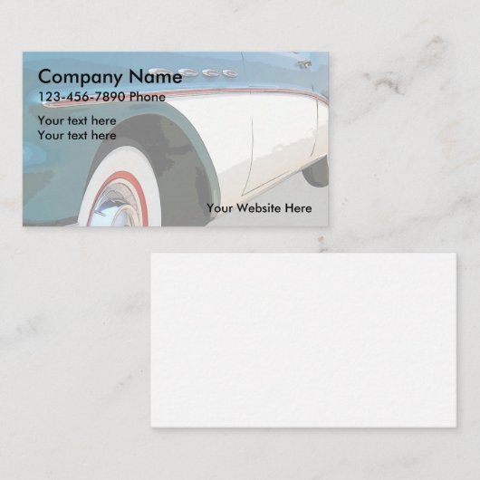 Klassiek ontwerp voor auto's visitekaartje (Voorkant / Achterkant)