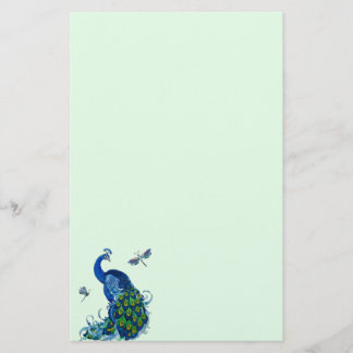 Klassiek ontwerp voor pacock en dragonfly briefpapier