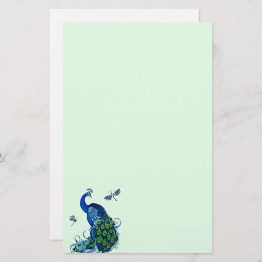 Klassiek ontwerp voor pacock en dragonfly briefpapier (Voorkant / Achterkant)