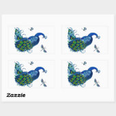 Klassiek ontwerp voor pacock en dragonfly rechthoekige sticker (Vel)
