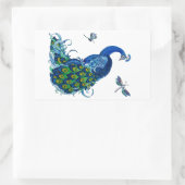 Klassiek ontwerp voor pacock en dragonfly rechthoekige sticker (Tas)