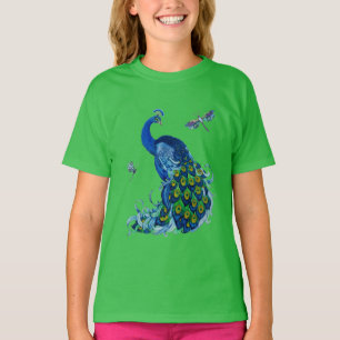 Klassiek ontwerp voor pacock en dragonfly t-shirt