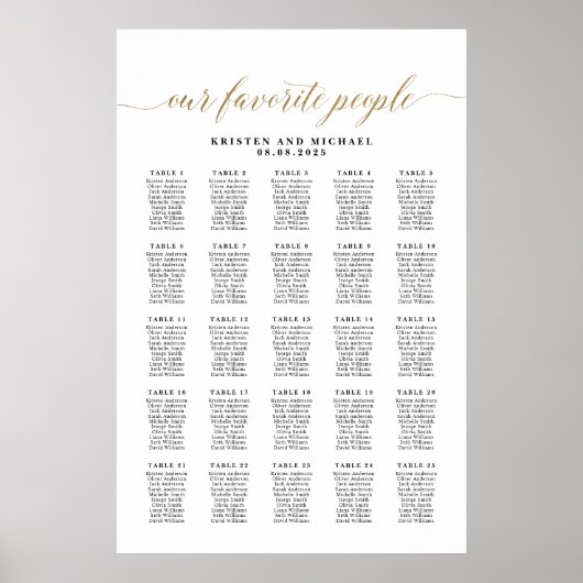 Klassiek onze favoriete zitplaatsindeling voor 25  poster (Voorkant)