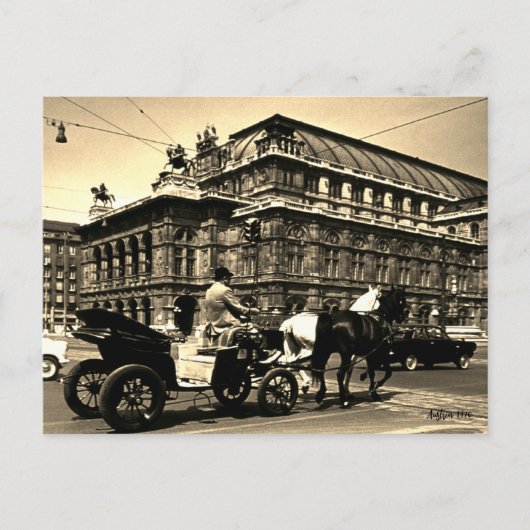 Klassiek Oostenrijk Wenen Fiaker Staatsoper opera Briefkaart (Voorkant)