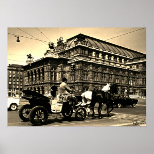 Klassiek Oostenrijk Wenen Fiaker Staatsoper opera Poster