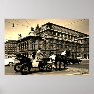 Klassiek Oostenrijk Wenen Fiaker Staatsoper opera Poster