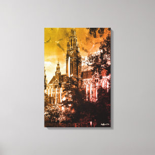 Klassiek Oostenrijk Wenen Rathaus stadhuis Canvas Afdruk