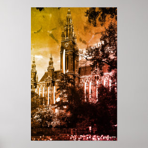 Klassiek Oostenrijk Wenen Rathaus stadhuis Poster
