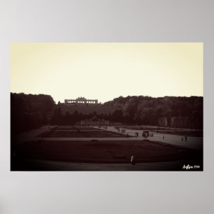 Klassiek Oostenrijk Wenen Schonbrunn Tuinen 1970 Poster