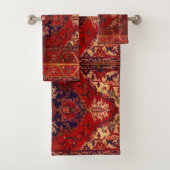 Klassiek oosterend tapeontwerp - warme kleuren bad handdoek (Insitu)