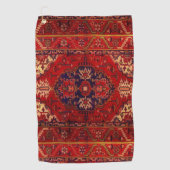 Klassiek oosterend tapeontwerp - warme kleuren golfhanddoek (Voorkant)