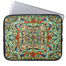 Klassiek oosters geometrisch paneel laptop sleeve
