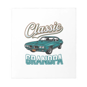 Klassiek Opa Vintage Auto T-Shirt Ontwerp_1 Notitieblok