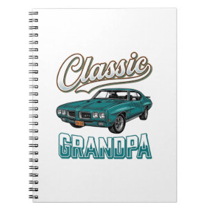 Klassiek Opa Vintage Auto T-Shirt Ontwerp_1 Notitieboek