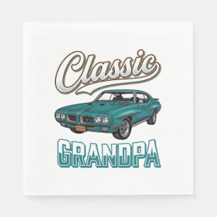 Klassiek Opa Vintage Auto T-Shirt Ontwerp_1 Servet