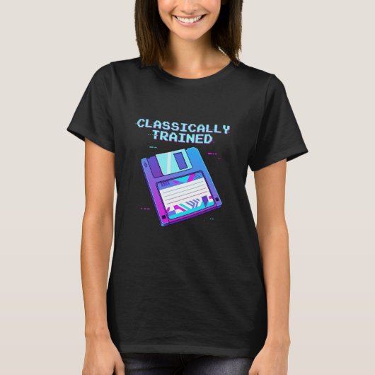Klassiek Opgeleide Floppy Disk Retro 90s Tech Vap T-shirt (Voorkant)