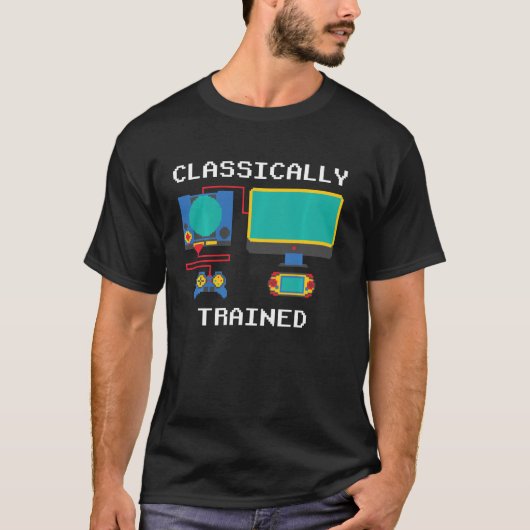 Klassiek opgeleide grappige retrendbeelden van TV- T-shirt (Voorkant)