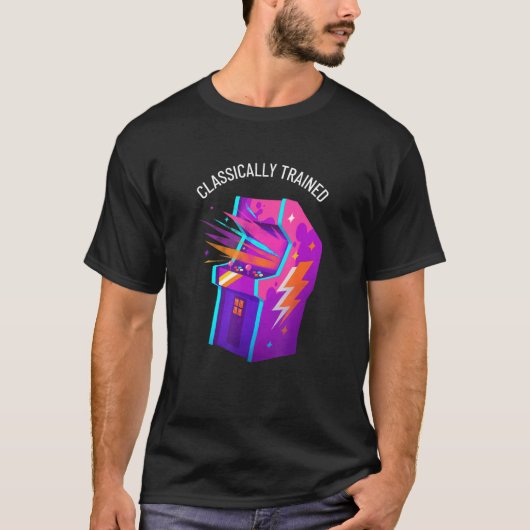 Klassiek opgeleide  videogame met arcaderetro t-shirt (Voorkant)