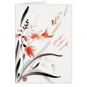Klassiek-oraal chinese sumi-e inktbloemen schilder