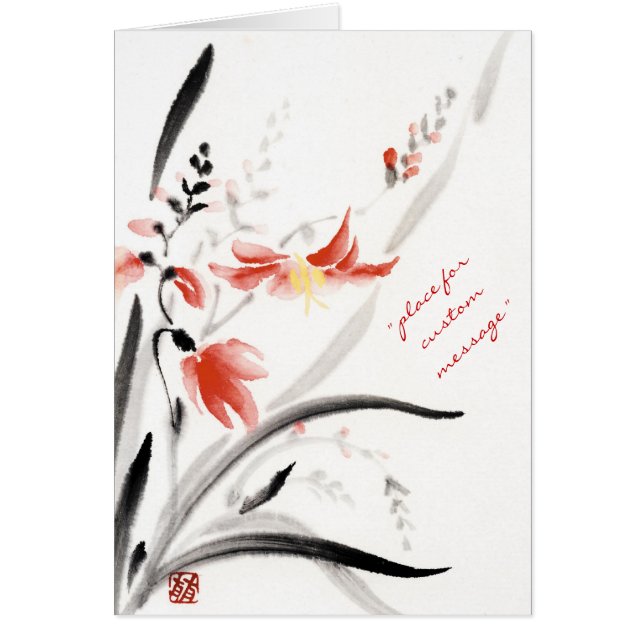 Klassiek-oraal chinese sumi-e inktbloemen schilder (Voorkant)