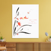 Klassiek-oraal chinese sumi-e inktbloemen schilder canvas afdruk (Insitu (Woonkamer))