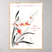 Klassiek-oraal chinese sumi-e inktbloemen schilder poster (Voorkant)