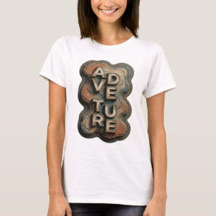 Klassiek Oranje AVONTUUR Artistiek Motief T-shirt