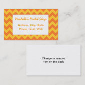 Klassiek Oranje Chevron Pattern Visitekaartje (Voorkant / Achterkant)