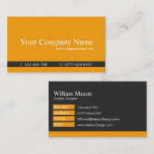 Klassiek Oranje en grijs professioneel - Visitekaa Visitekaartje (Voorkant / Achterkant)