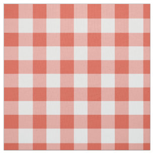 Klassiek Oranje en wit Gingham-spelverbinding Stof