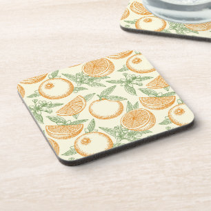 Klassiek Oranje fruitpatroon Bier Onderzetter