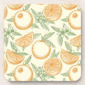 Klassiek Oranje fruitpatroon Bier Onderzetter (Voorkant)