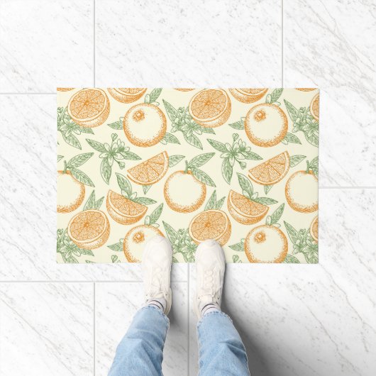 Klassiek Oranje fruitpatroon Deurmat (Binnen)