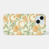Klassiek Oranje fruitpatroon iPhone 15 Case (Achterkant horizontaal)