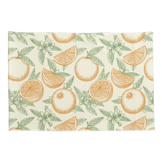 Klassiek Oranje fruitpatroon Kussensloop (Achterkant-Rechts)